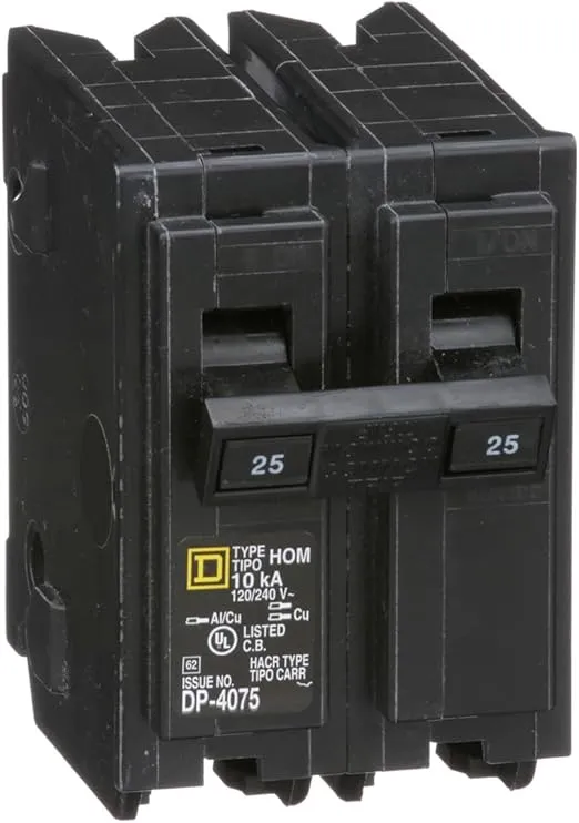 Square D - HOM225CP 25a 2p Plug-On Circuit Breaker