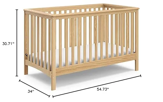 Storkcraft Hillcrest 4-in-1 Convertible Crib (Natural) - Converts to Daybed, Toddler Bed, and Full-Size Bed, Fits Standard Full-Size Crib Mattress, Adjustable Mattress Support Base