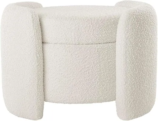 Modway EEI-5561-IVO Nebula Boucle Upholstered Upholstered Ottoman, Ivory