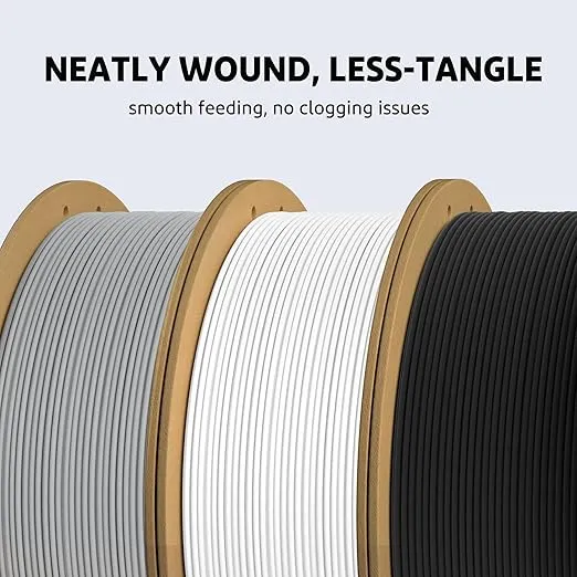 ELEGOO PLA Plus Filament 1.75mm Bundle 4KG, PLA+ Tough 3D Printer Filament Dimensional Accuracy +/- 0.02mm, 4 Pack 1kg Spool(2.2lbs) Fits for Most FDM 3D Printers(Black, White, Gray, Clear)