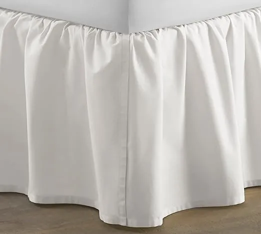 Laura Ashley Home Solid White Ruffled Bedskirt, Full