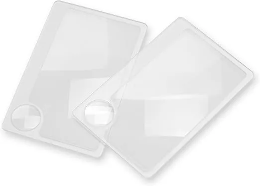 Carson 2.5x Power Credit Card Size Magnifiers (WM-01) with 6x Spot Lens, Twin Pack