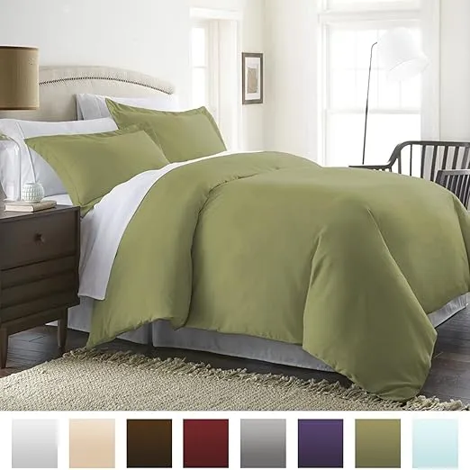 ienjoy Home Hotel Collection Soft Brushed Microfiber Duvet Cover Set, Queen, Sage