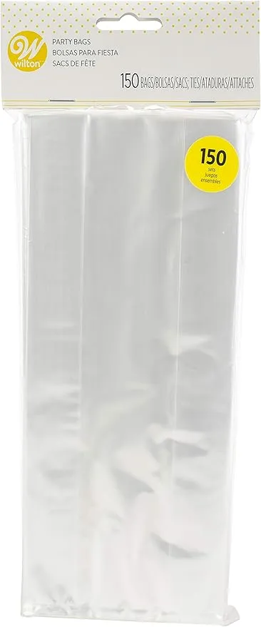 Wilton Clear Treat Party Bags, 4 x 9.5 in., 150 Pack