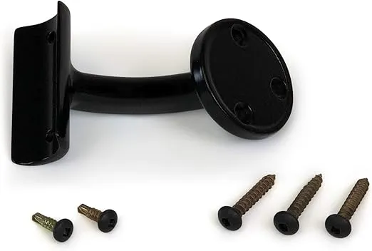 CHR 3' Handrail Section with Returns - Satin Black - Easy to Install Stair Hand Rails - USA Made, ADA Compliant Porch Railing - Hand Rail for Outdoor & Indoor Steps