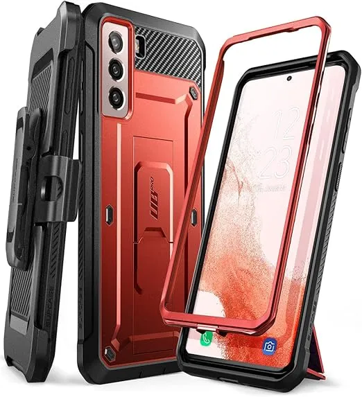 SupCase Outdoor Case for Samsung Galaxy S22+ Plus (6.6 Inch) 5G Mobile Phone Case Bumper Case Rugged Protective Cover [Unicorn Beetle Pro] Without Screen Protector with Belt Clip and Stand 2022 red