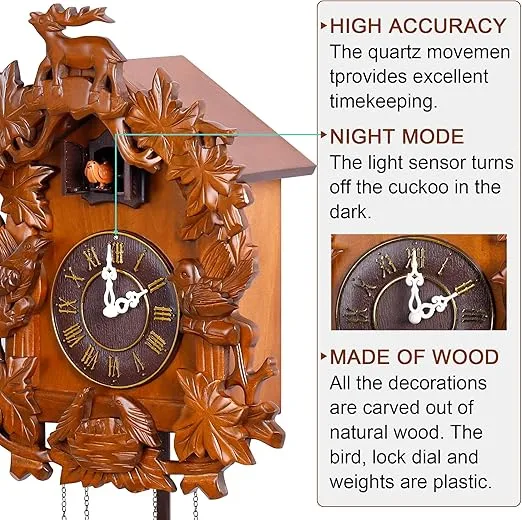 Kendal Large Handcrafted Wood Cuckoo Clock MX015-1