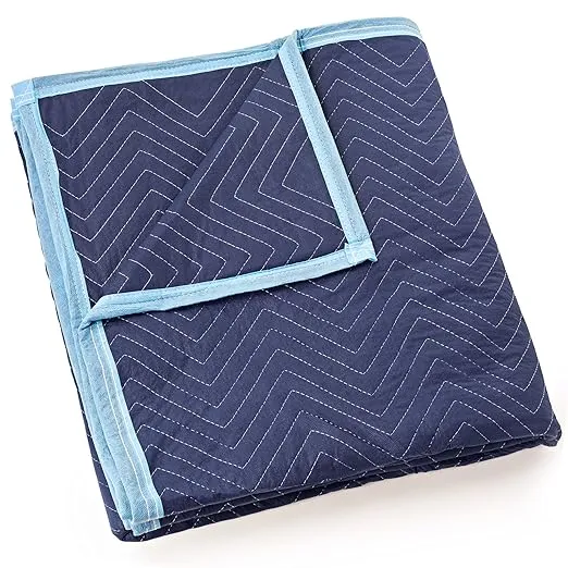 Sure-Max Moving & Packing Blanket - Deluxe Pro - 80" x 72" (40 lb/dz weight) - Professional Quilted Shipping Furniture Pad Royal Blue - 1 Blanket