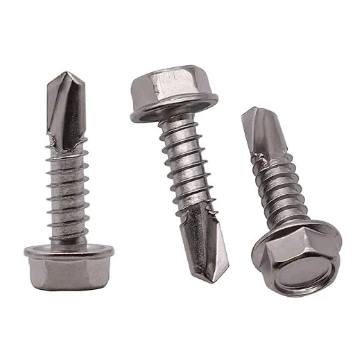 #10 x 3/4" (50 Pack) Hex Washer Head Self Drilling Screws (1/2" to 2-1/2" Available), Hex Drive, Flange Hex Self Tapping Screws, 410 Stainless Steel Sheet Metal Screws, No Pre-drilled Needs