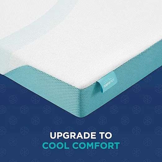 Tempur-Pedic TEMPUR-Adapt + Cooling 3-Inch Full Mattress Topper Medium Luxury Premium Foam, Washable Cover, Medium Cooling Topper,white