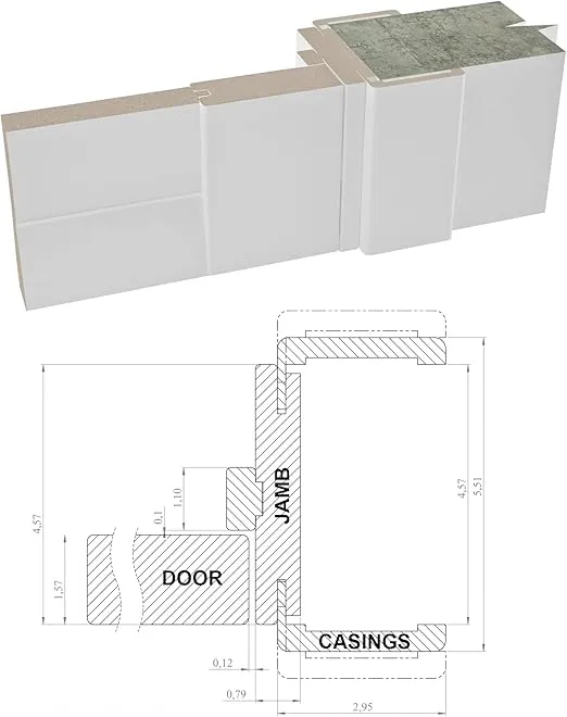 SARTODOORS Solid French Door Frosted Glass 36 x 80 inches | Quadro 4088 Chocolate Ash | Single Regular Panel Frame Trims Handle | Bathroom Bedroom Sturdy Doors