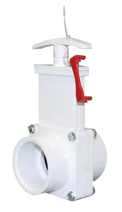 Valterra 6101X PVC Gate Valve, White, 1-1/2" Slip w/Gate Keeper