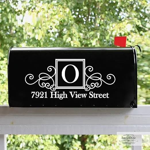 Personalized Mailbox Numbers - Street Address Vinyl Decal - Custom Decorative Numbering Street Name House Number Gift E-004b-CST - Back40Life