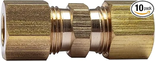LTWFITTING 5/16-Inch OD Compression Union,Brass Compression Fitting(Pack of 10)