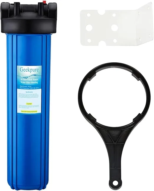 Geekpure 20 Inch Whole House Water Filter Housing 3/4" Port-Fit 4.5 x 20 Inch Filters (1)