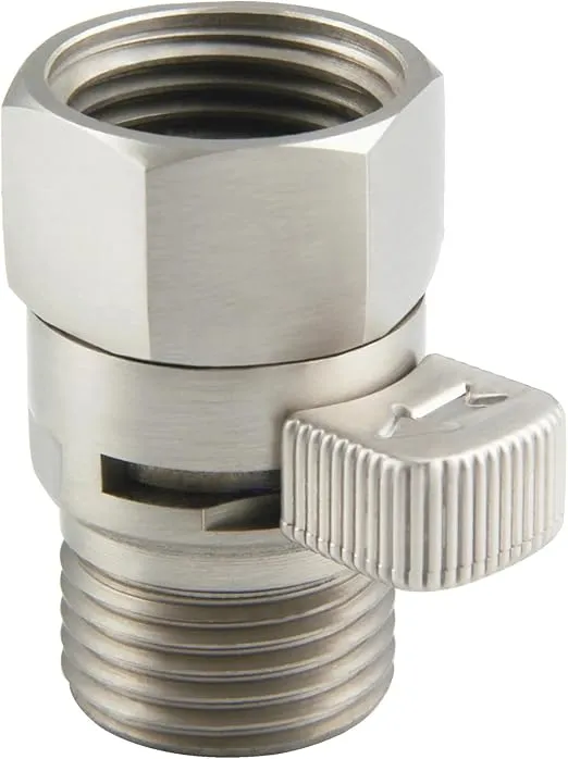 Shower Valve, Aomasi Brass Construction Water Flow Restrictor High Pressure Controller Universal Handheld Shower Hose Bidet Sprayer Switch with Lever Handle Brushed Nickel