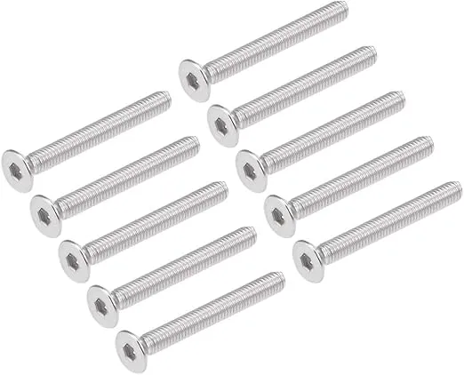 uxcell M3x25mm Flat Head Machine Screws Inner Hex Screw 304 Stainless Steel Fasteners Bolts 30Pcs