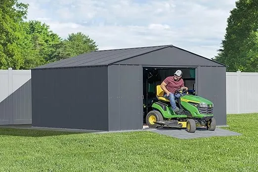Arrow Classic Metal Shed, 14 x 12, Charcoal