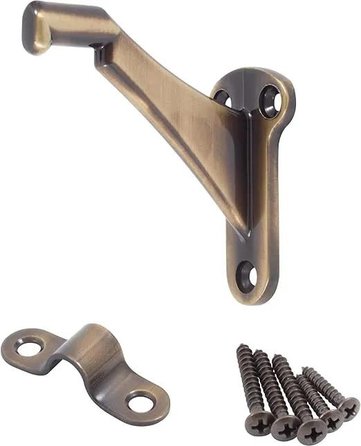 Heavy-Duty Handrail Bracket, Antique Brass by Stone Harbor Hardware