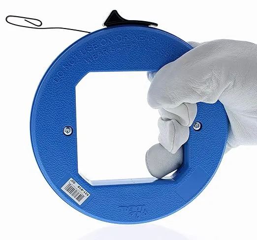 IDEAL Electrical 31-010 Blued Steel Fish Tape 50 ft. Blued Steel Fish Tape w/ Formed Hook & Thumb-Winder Case, 1600 lb. Strength