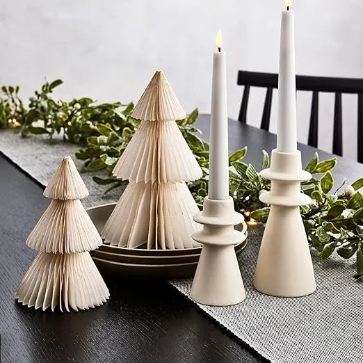 LampLust Taper Candle Holders for Candlesticks, Set of 2 Candle Holder, 4in and 6in, Ivory Candle Stick Candle Holder, Wedding Decor Candlestick Holders Candelabra Centerpiece Table Decorations