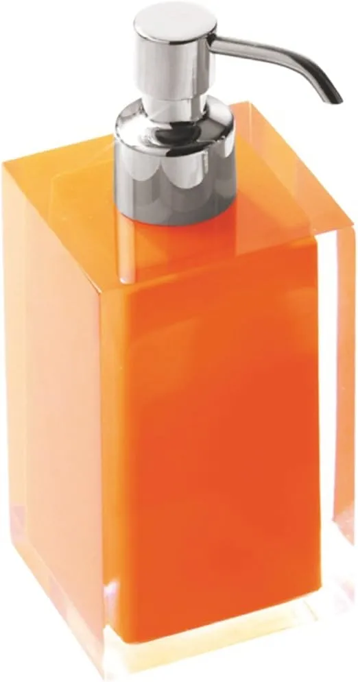 Gedy RA81-67 Rainbow Square Countertop Soap Dispenser, Orange