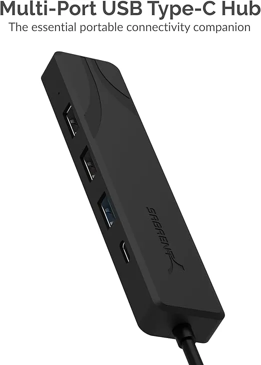 SABRENT Multi-Port USB Type-C Hub with 4K@60Hz HDMI | Power Delivery (100 Watts) | 1 USB 3.0 Port | 2 USB 2.0 Ports | for PS5, PC, MacBook (HB-TC5P)