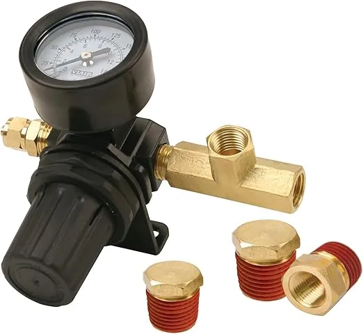 Viair Inline Air Pressure Regulator, 0-200 psi, Black, 90150