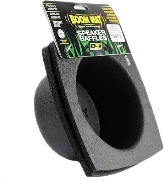 Design Engineering 050331 Boom Mat Speaker Baffles, 6.5" Round Slim (Pack of 2), Black