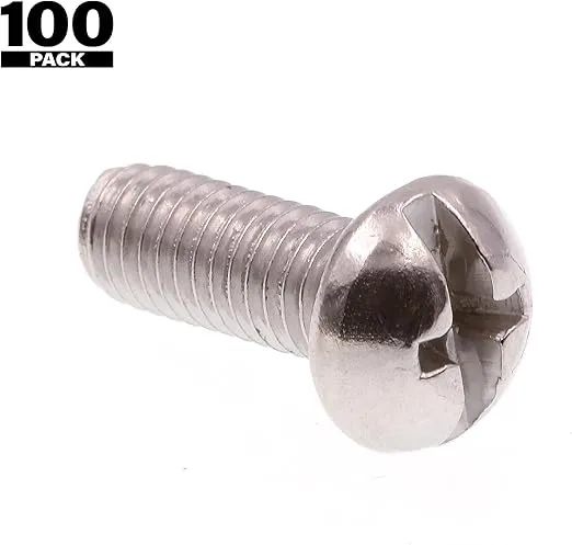 Prime-Line 9004120 Machine Screw, Round Head, Slotted/Phillips Combo, #10-32 X 1/2 in, Grade 18-8 Stainless Steel, Pack of 100