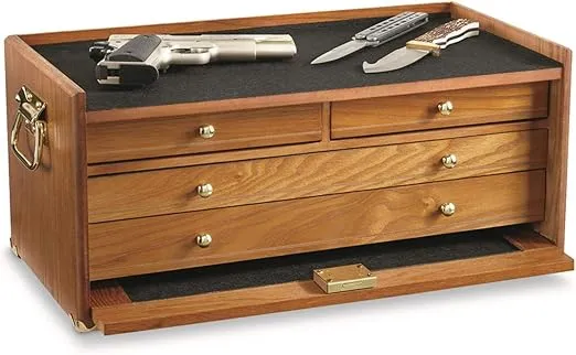 CASTLECREEK 4 Drawer Organizer, Lockable Storage Drawers, Chest of Drawers, Storage Chest Oak