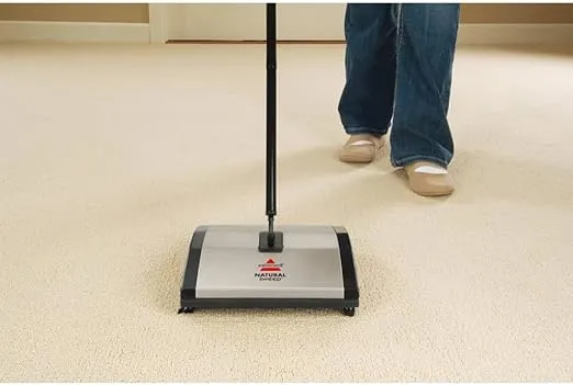 Bissell Natural Sweep Carpet and Floor Sweeper with Dual Brush Rotating System and 2 Corner Edge Brushes, 92N0A, 4.2 lb.