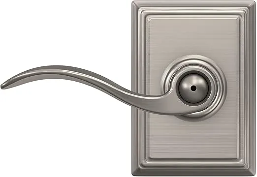 Schlage F40 ACC 619 ADD Accent Door Lever with Addison Trim, Bed & Bath Privacy Lock, Satin Nickel