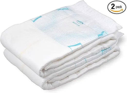 InControl BeDry Premium Incontinence Tabbed Briefs for Women and Men - Adjustable Unisex Maximum Absorbency Disposable Diapers with Whiff-X Odor Elimination Technology - Sample (Large 2 Count)