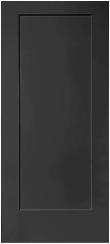 Painted Composite MDF 1 Panel Interior Barn Door Slab, 30 x 80 in, Black