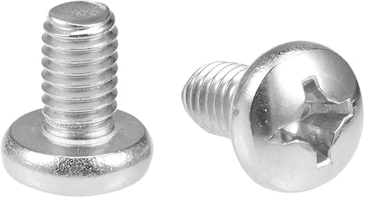uxcell M6x10mm Machine Screws Phillips Cross Pan Head Screw 304 Stainless Steel Fasteners Bolts 10Pcs