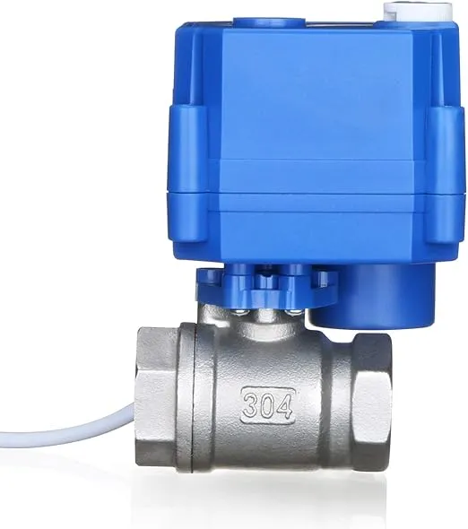 Motorized Ball Valve- 1/2" Stainless Steel Ball Valve with Manual Function, Full Port, 9-24V AC/DC and 2 Wire Auto Return Setup by U.S. Solid