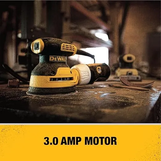 DEWALT Orbital Sander Kit, 5 inch, 3 amp, Corded, 12,000 OPM (DWE6421K)