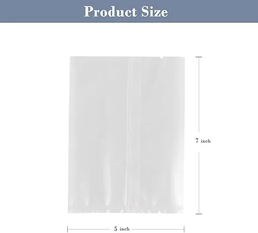 100 Pcs 5x7 Inch Semi-Transparent Heat Seal Bags for Cookies,Matte Cookie Bags with Seal,Frosted Clear Plastic bags