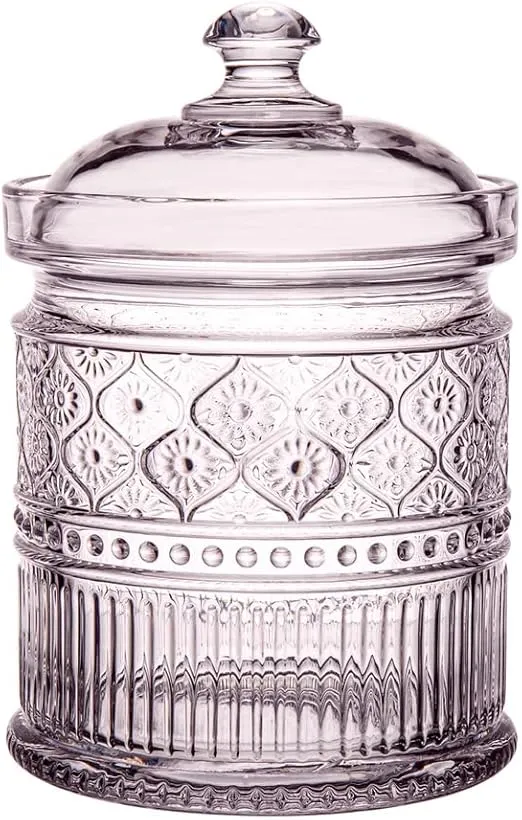 Godinger Canister Storage Container, Non Leaded Crystal Storage Canister Pink - 5X7