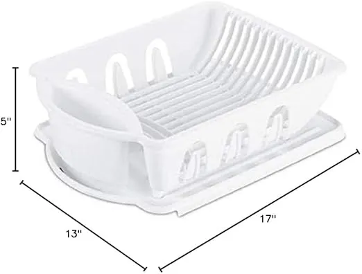 Sterilite 06218006 Sink Dish Rack Drainer, White