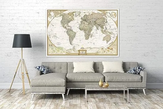 National Geographic World Wall Map - Executive - Laminated (Enlarged: 73 x 48 in) (National Geographic Reference Map)