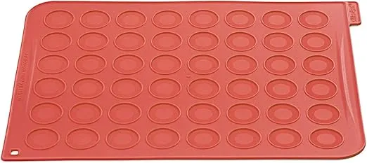 Silikomart 23.041.00.0065 Mac 01 Carpet for Making 48 Silicone Macaroons 2 x 18.5 x 37 cm, Red
