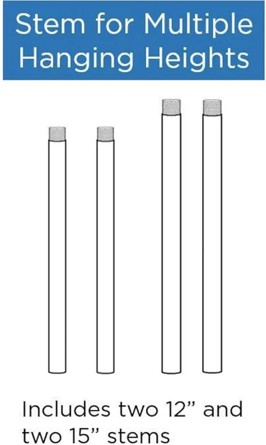 Progress Lighting P8601-77 Stem Extension Kit with 2-12-Inch and 2-15-Inch Stems Included, Forged Bronze