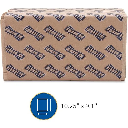 Genuine Joe 21020 Single-Fold Towel,10-1/4-Inch x9-1/10-Inch , 250 Sh/PK,16PK/CT, NL