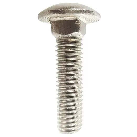 1/4-20 x 1/2" Carriage Bolts, Round Head, Square Neck, Stainless Steel 18-8, Full Thread, Plain Finish, Flat Point, Quantity 50 by Fastenere