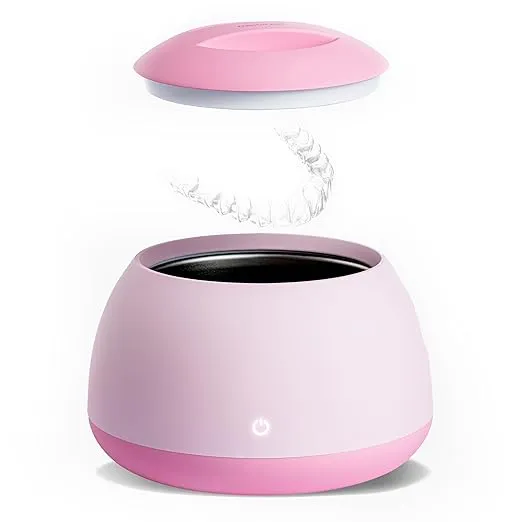 Zima Dental Pod Ultrasonic Cleaner | Rose Pink | Ultrasonic Retainer Cleaner Machine | Mouth Guard Cleaner | Night Guard Cleaner | Aligner Cleaner | Dentures Cleaner | Dental Cleaner