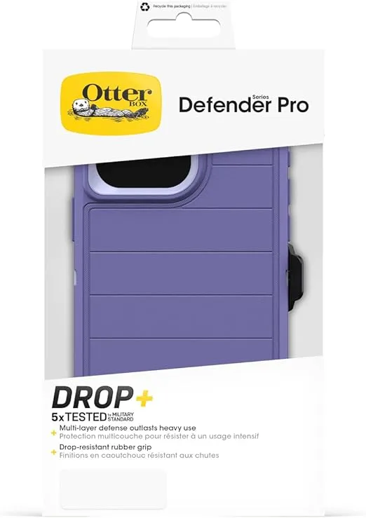 Otterbox iPhone 15 Pro MAX (Only) Defender Series Pro Case - Mountain Majesty (Purple), Screenless, Rugged & Durable, with Port Protection, Includes Holster Clip Kickstand