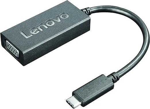 Lenovo USB-C to VGA Adapter, 100% Compatible for Lenovo Yoga 920, Yoga 730 and Yoga 720 laptops, GX90M44578, Black