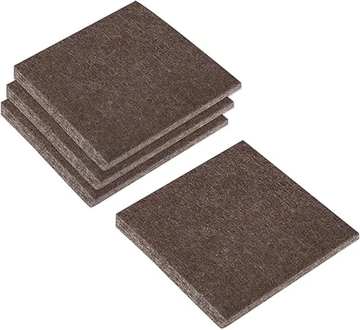 uxcell Felt Furniture Pads, 2-inch x 2-inch Self Adhesive Cuttable Anti Scratch Square Floor Protectors for Furniture Legs Hardwood Floor, Brown 12Pcs